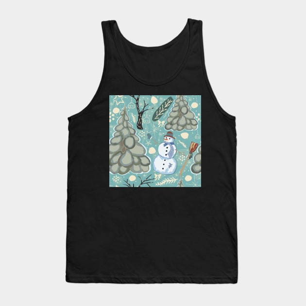 Snowman Tank Top by Kristina Stellar Scandinavian Land